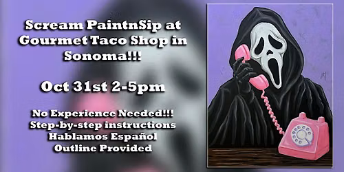 Halloween PaintnSip at Gourmet Taco Shop in Sonoma